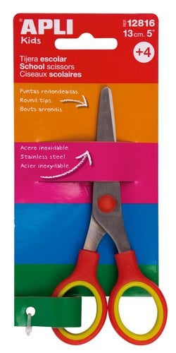 TIJERAS ESCOLARES APLI 13 cm. ROJA