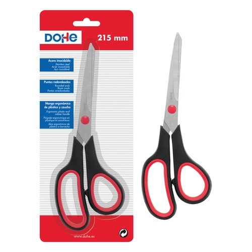 TIJERAS DOHE ERGONOMICA 21cm. NEGRO/ROJO