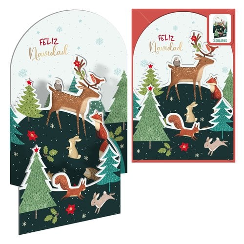 CHRISTMAS DOHE 115x170 ANIMALES EN EL BO