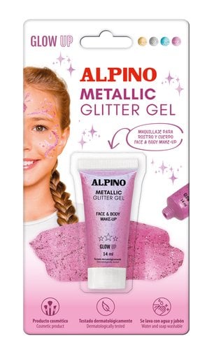 MAQUILL.ALPINO GLITTER MET. ROSA B/1