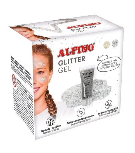 MAQUILL.ALPINO GLITTER MET. PLATA E/6