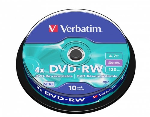DVD -RW VERBATIM 4.7GB 4x SPINDLE 10