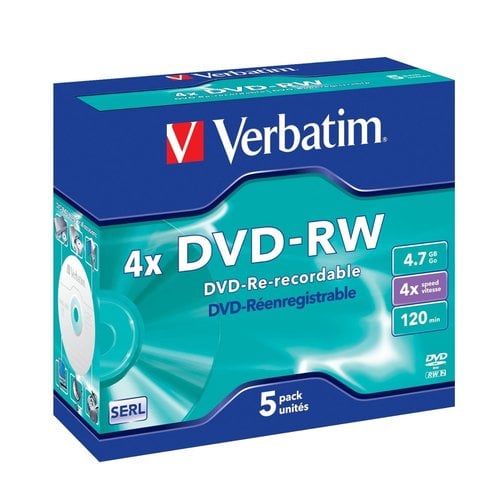 DVD -RW VERBATIM 4.7GB 4x PACK 5 JEWEL