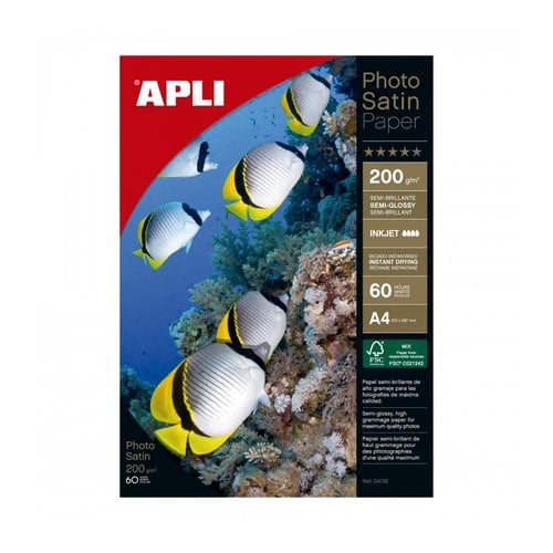 P.INKJET APLI FOTO A4 200g 60h SATIN