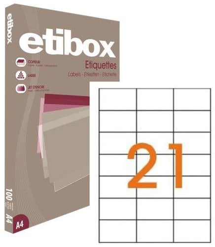 ETIQUETAS ADH.IMPR. ETIBOX A4 BLANCA CAJ