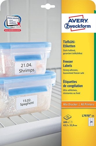 ETIQ.IMP.AVERY L7970 25h CONGEL.63,5x33,