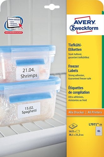 ETIQ.IMP.AVERY L7971 25h CONGEL.38,1x21,