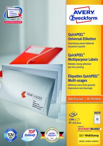 ETIQ.IMP.AVERY 3659 100h A4 97x42,3