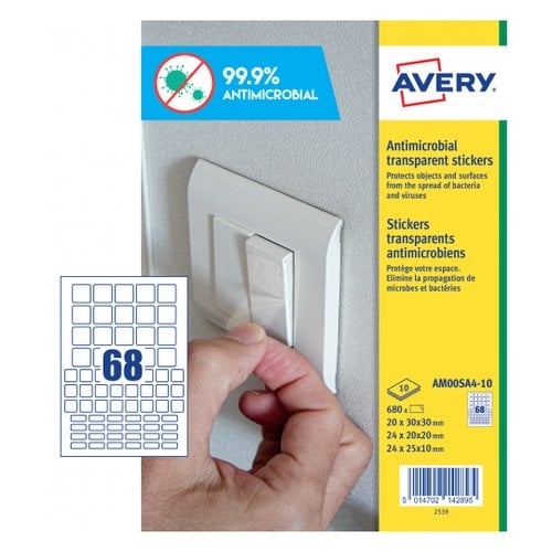 ETIQ.AVERY AM00SA4 ANTIB. 10h A4 CUADRAD