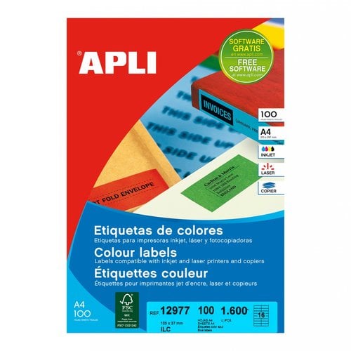 ETIQ.IMP.APLI 12977 100h A4 VERDE 105x37