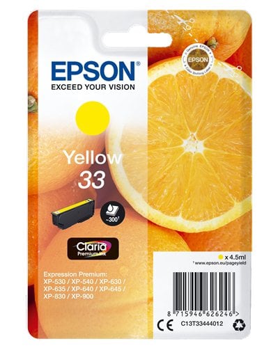 CART.IJ.EPSON T334440 Nº33 AMARILLO