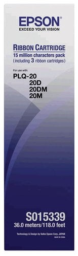 CINTA EPSON S015339 PLQ-20 NEGRA PACK 3