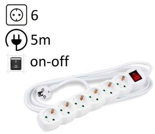 ENCHUFE PROTECTOR 6 SALIDAS 5m REGLETA