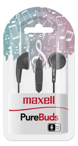 EARBUD MIC BLACK AURICULARES MAXELL BOTON NEGRO M