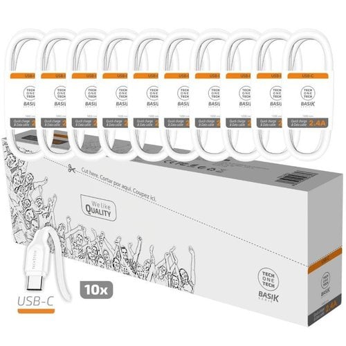 CABLE TECHONE USB-USB-C 1 m. P/10
