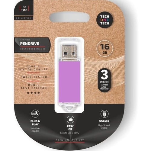 MEMORIA USB 16GB TECHONE BASIC PURPLE