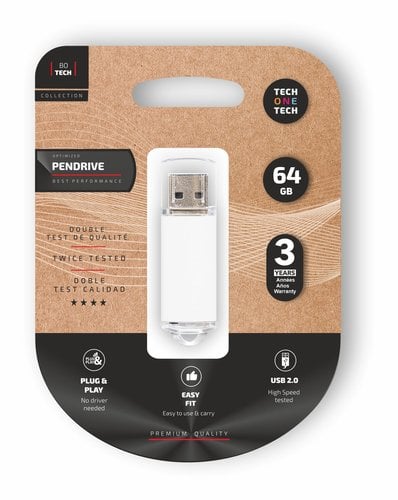 MEMORIA USB 64GB TECHONE BASIC BLANCO