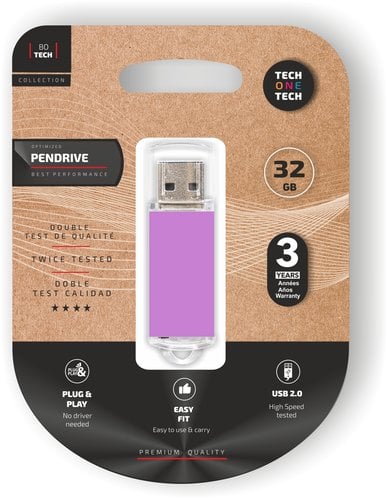MEMORIA USB 32GB TECHONE BASIC PURPLE