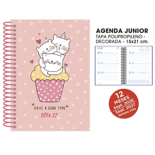 AG.ESC.SF. JUNIOR 150x210 S/V CATS ROSA