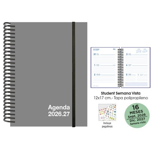 AG.SF. 16M STUDENT 120x170 S/V GRIS