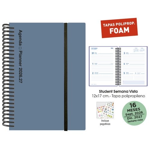 AG.SF. 16M STUDENT 120x170 S/V PLOMO