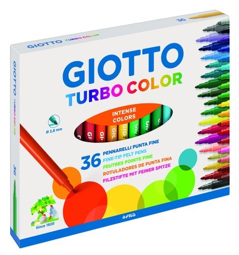 ROTUL.GIOTTO ESCOLAR FIBRA COLOR CAJA 36